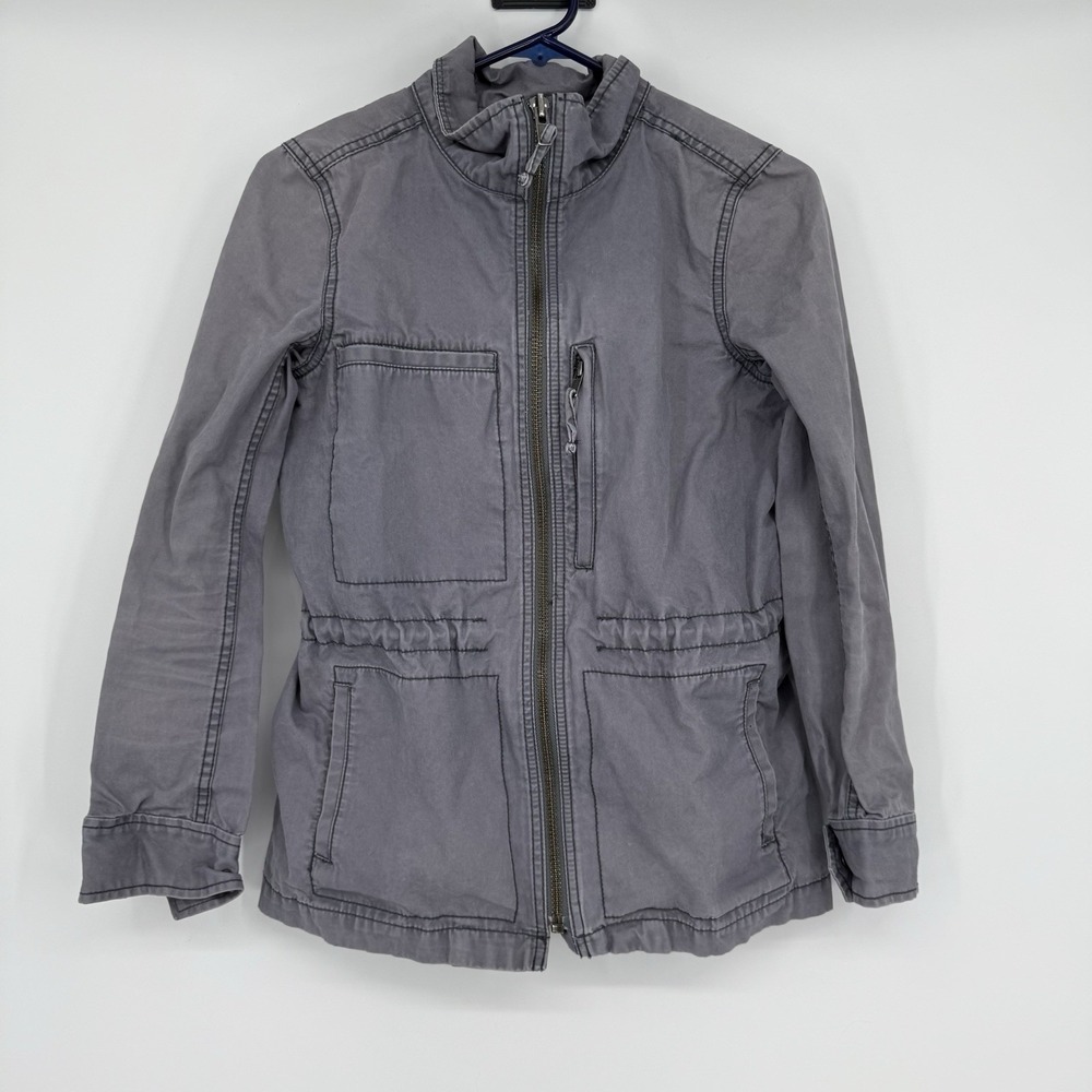 Madewell Fleet Jacket Women's Small Gray Full Zip Pockets Utility Military Style
